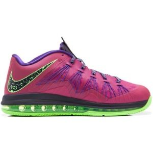 Nike Airmax Lebron 10 x Low Red Plum & Neon Green